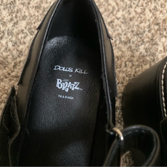 Dolls Kill Black and Silver Flame Mary Janes 8 - Picture 7 of 7